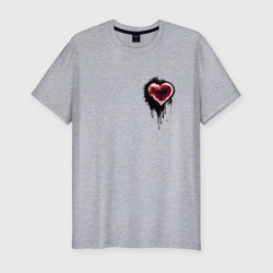 Мужская футболка хлопок Slim Красное сердце