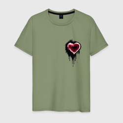 Мужская футболка хлопок Красное сердце