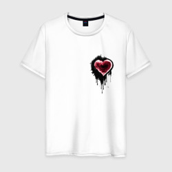Красное сердце – Мужская футболка хлопок с принтом купить со скидкой в -20%
