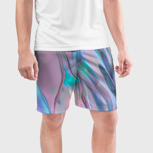 Мужские шорты спортивные Атласный шёлк, цвет 3D печать - фото 3