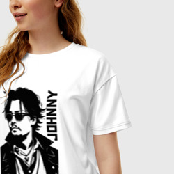 Женская футболка хлопок Oversize Johnny Depp - graphics - фото 2