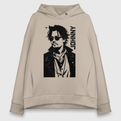 Женское худи Oversize хлопок Johnny Depp - graphics