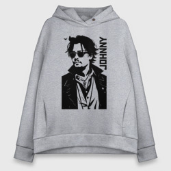 Женское худи Oversize хлопок Johnny Depp - graphics