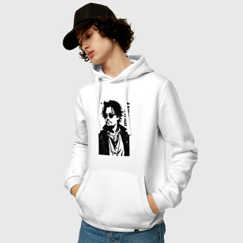 Мужская толстовка хлопок с принтом Johnny Depp - graphics, фото на моделе #1