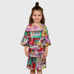 Детское платье 3D Домики из сладостей - фото 2