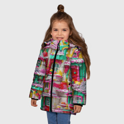 Зимняя куртка для девочек 3D Домики из сладостей - фото 2