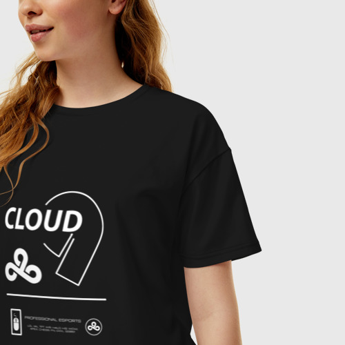 Женская футболка хлопок Oversize с принтом Cloud9 - Summer, фото на моделе #1