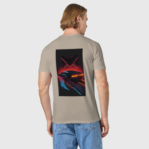 Мужская футболка хлопок Kitt Auto - неон, цвет миндальный - фото 4