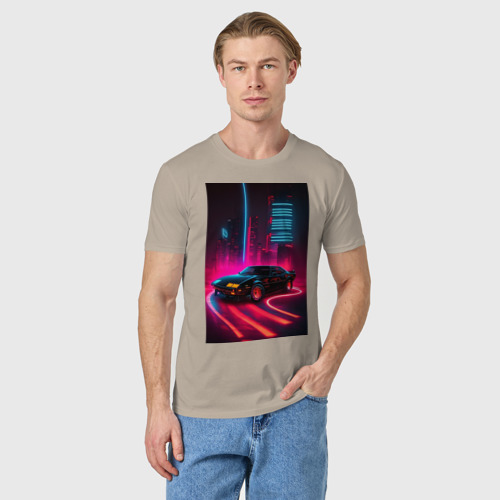 Мужская футболка хлопок Kitt Auto - неон, цвет миндальный - фото 3