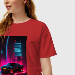 Женская футболка хлопок Oversize Kitt Auto - неон - фото 2