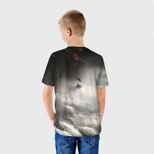 Детская футболка 3D с принтом Ghost of Tsushima game, вид сзади #2