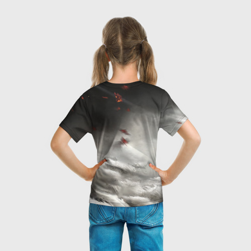 Детская футболка 3D с принтом Ghost of Tsushima game, вид сзади #2