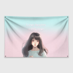 Флаг-баннер Девушка аниме в пастельных оттенках