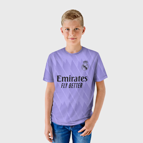Детская футболка 3D Винисиус Жуниор Реал Мадрид форма 22-23 гостевая, цвет 3D печать - фото 3
