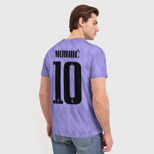 Мужская футболка 3D Лука Модрич Реал Мадрид форма 22-23 гостевая, цвет 3D печать - фото 4