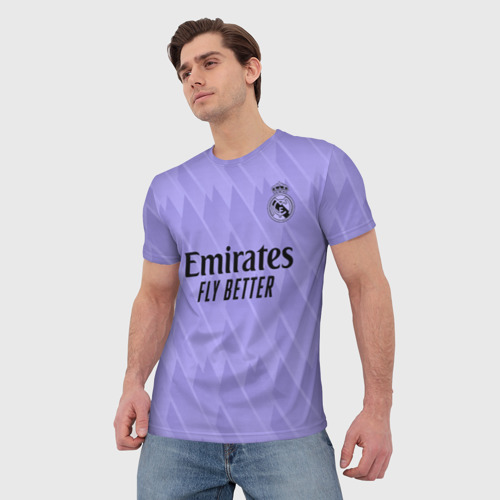 Мужская футболка 3D Лука Модрич Реал Мадрид форма 22-23 гостевая, цвет 3D печать - фото 3