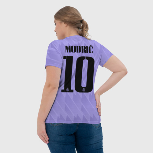 Женская футболка 3D Лука Модрич Реал Мадрид форма 22-23 гостевая, цвет 3D печать - фото 7
