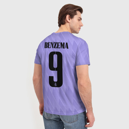 Мужская футболка 3D Карим Бензема Реал Мадрид форма 22-23 гостевая - фото 4