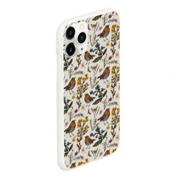 Чехол для iPhone 11 Pro Max матовый Птицы малиновки и зверобой - фото 2