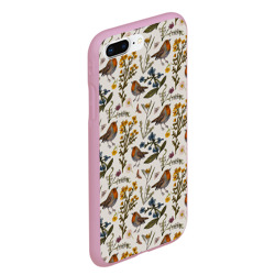 Чехол для iPhone 7Plus/8 Plus матовый Птицы малиновки и зверобой - фото 2