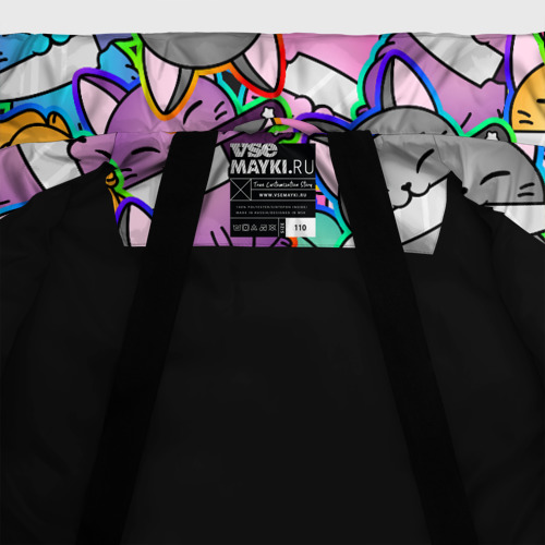 Зимняя куртка для девочек 3D Перенаселение котиков, цвет черный - фото 7