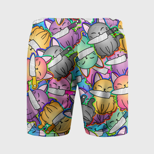 Мужские шорты спортивные Перенаселение котиков, цвет 3D печать - фото 2