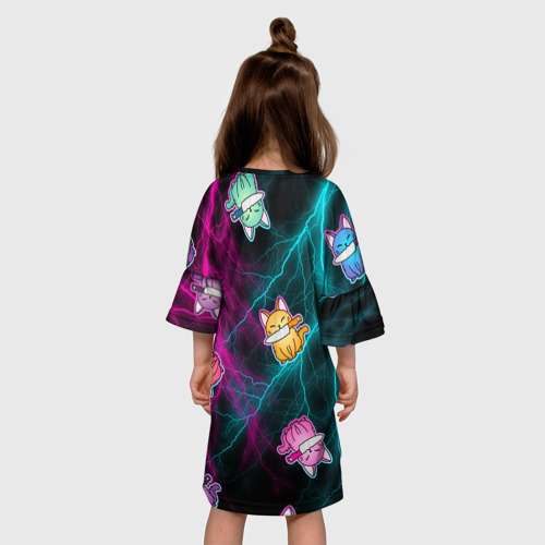 Детское платье 3D Котики и стихия, цвет 3D печать - фото 5
