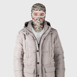 Балаклава 3D Мухоморы и цветы светлый принт - фото 2