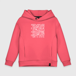 Детское худи Oversize хлопок Белый QR-code: Моя жизнь - мои правила