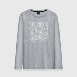 Мужской лонгслив хлопок Белый QR-code: Моя жизнь - мои правила