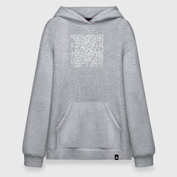 Худи SuperOversize хлопок Белый QR-code: Моя жизнь - мои правила