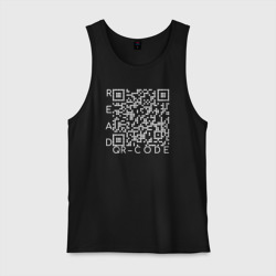 Мужская майка хлопок Белый QR-code: Моя жизнь - мои правила