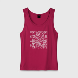 Женская майка хлопок Белый QR-code: Моя жизнь - мои правила