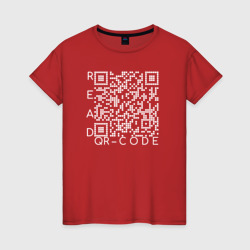 Женская футболка хлопок Белый QR-code: Моя жизнь - мои правила