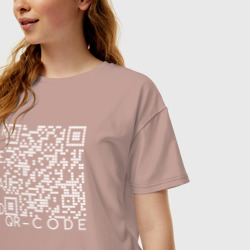 Женская футболка хлопок Oversize Белый QR-code: Моя жизнь - мои правила - фото 2