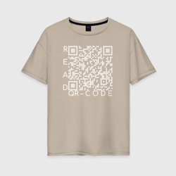 Женская футболка хлопок Oversize Белый QR-code: Моя жизнь - мои правила