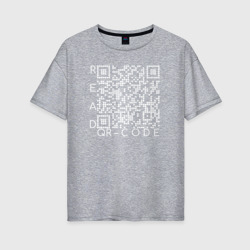 Женская футболка хлопок Oversize Белый QR-code: Моя жизнь - мои правила