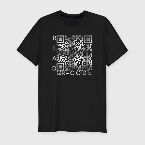 Мужская футболка хлопок Slim Белый QR-code: Моя жизнь - мои правила, цвет черный