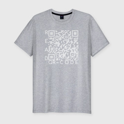 Мужская футболка хлопок Slim Белый QR-code: Моя жизнь - мои правила