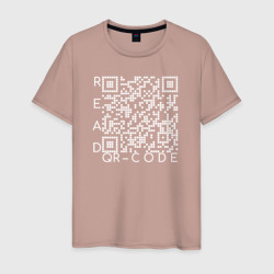 Мужская футболка хлопок Белый QR-code: Моя жизнь - мои правила