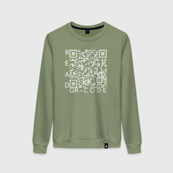 Женский свитшот хлопок Белый QR-code: Моя жизнь - мои правила