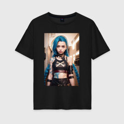 Jinx model Arcane league of    Legends – Женская футболка хлопок Oversize с принтом купить со скидкой в -16%