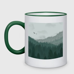 Кружка двухцветная Туманные холмы и лес