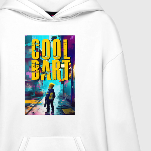 Худи SuperOversize хлопок Cool Bart - urban fantasy, цвет белый - фото 3