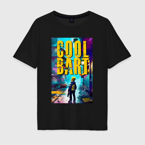 Мужская футболка хлопок Oversize с принтом Cool Bart - urban fantasy, вид спереди #2