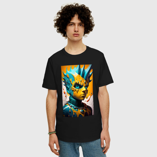 Мужская футболка хлопок Oversize с принтом Фантазийный Барт Симпсон - нейросеть, фото на моделе #1