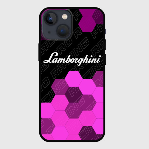 Чехол для iPhone 13 mini Lamborghini pro racing: символ сверху