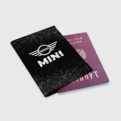 Обложка для паспорта матовая кожа Mini с потертостями на темном фоне - фото 3