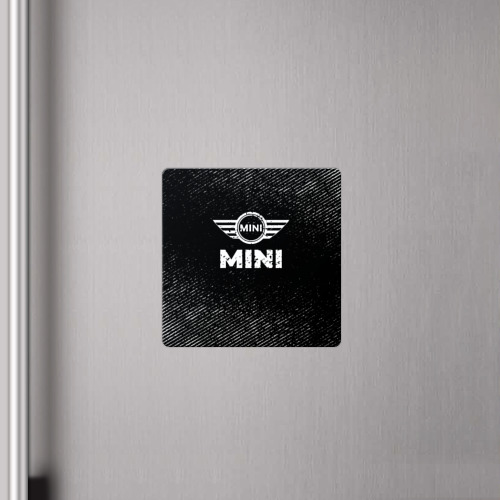 Магнит виниловый Квадрат Mini с потертостями на темном фоне - фото 4
