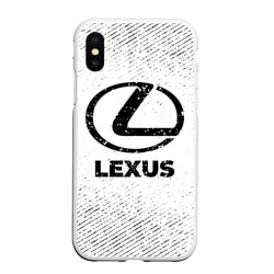 Чехол для iPhone XS Max матовый Lexus с потертостями на светлом фоне